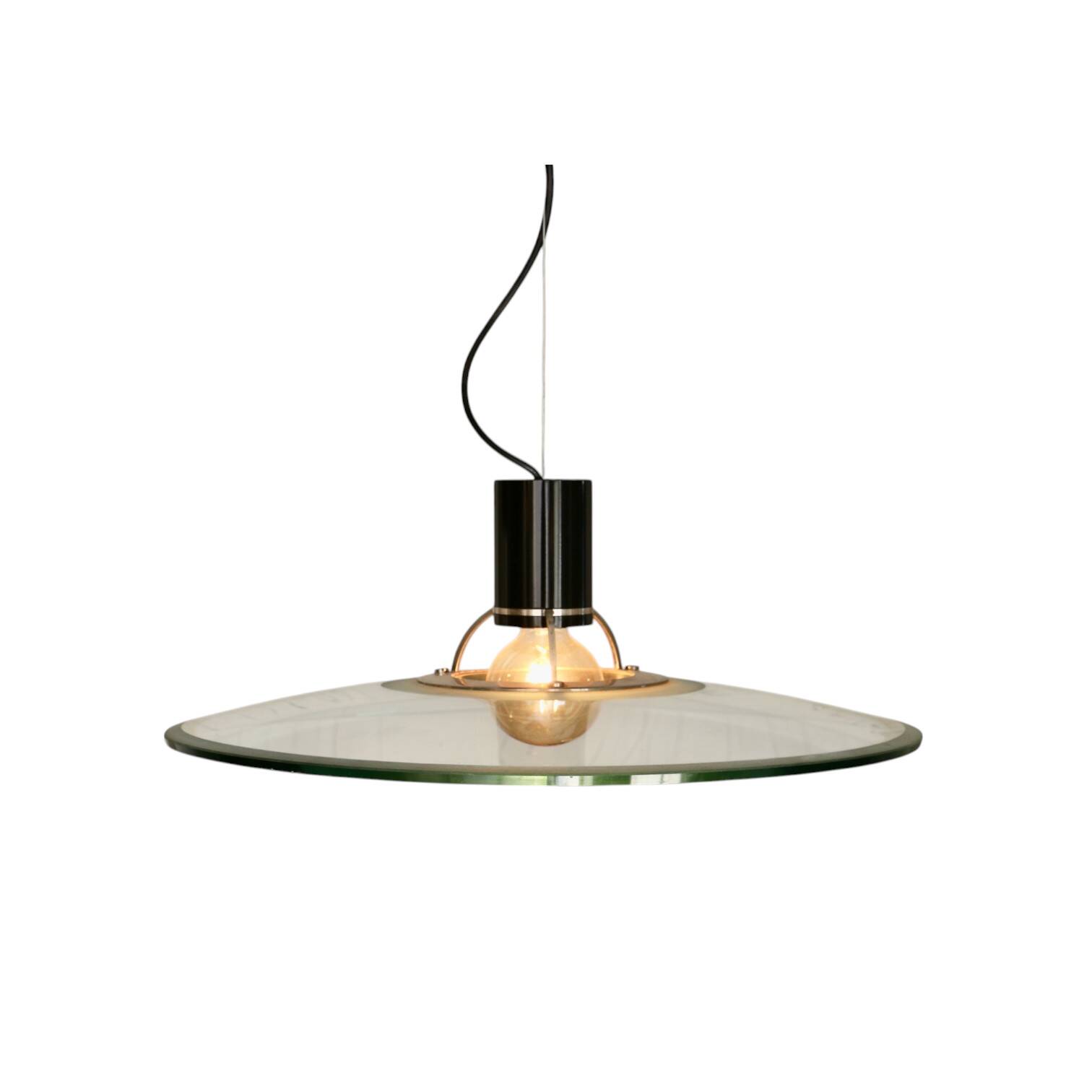 A glass pendant light, Italy 1970s