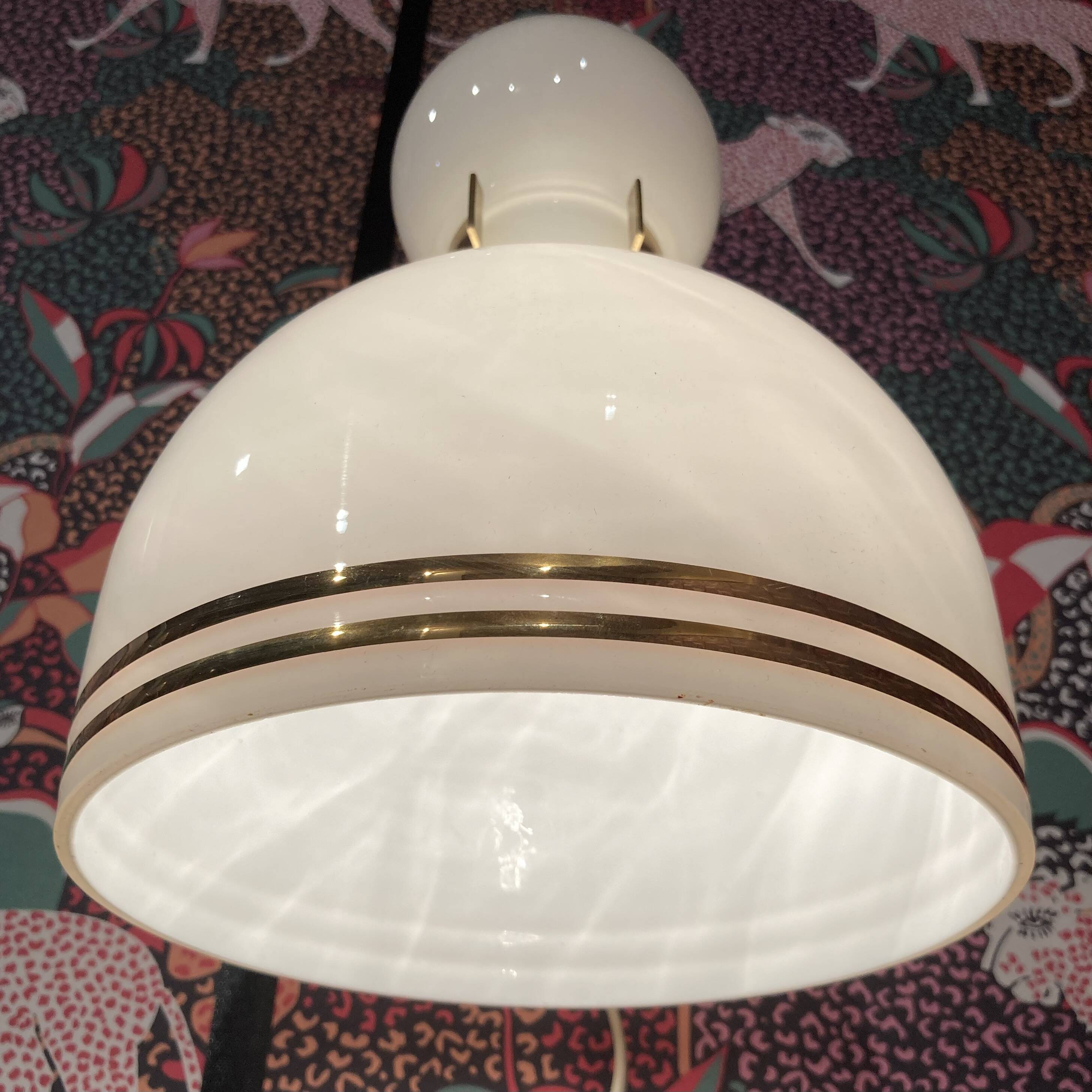 Grande applique verre et métal Design scandinave 1960.