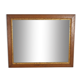 Cadre ancien bois de chêne stuc doré + verre 37,5x30 feuillure 33x25,9 cm sb