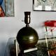 Patinated bronze and leather lamp art deco denmark 1930