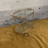 Glass and metal serving trolley, 1960s