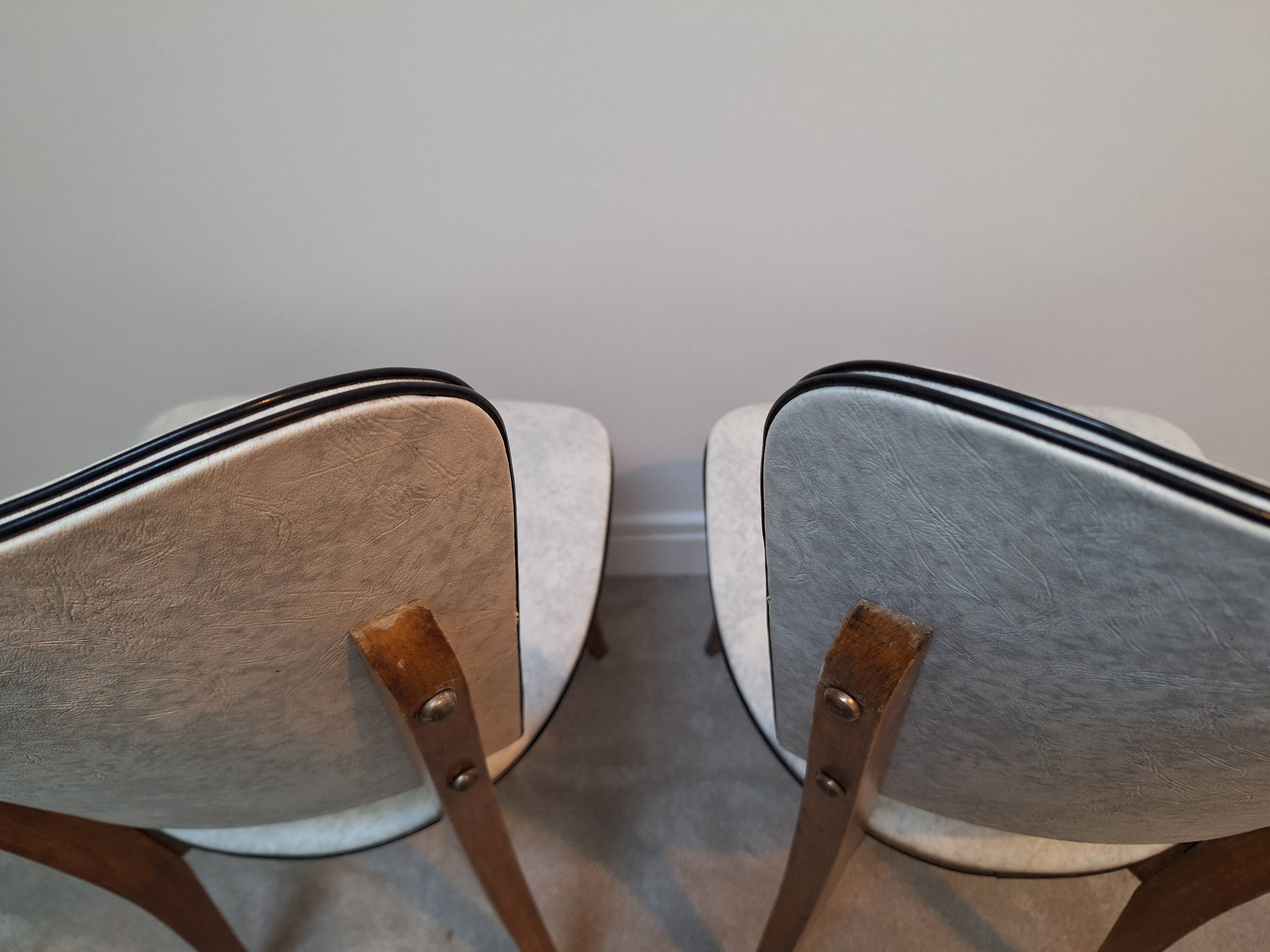 Chaises Vintage Skaï Marbre