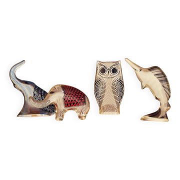 Abraham Palatnik lucite animals elephant swordfish owl