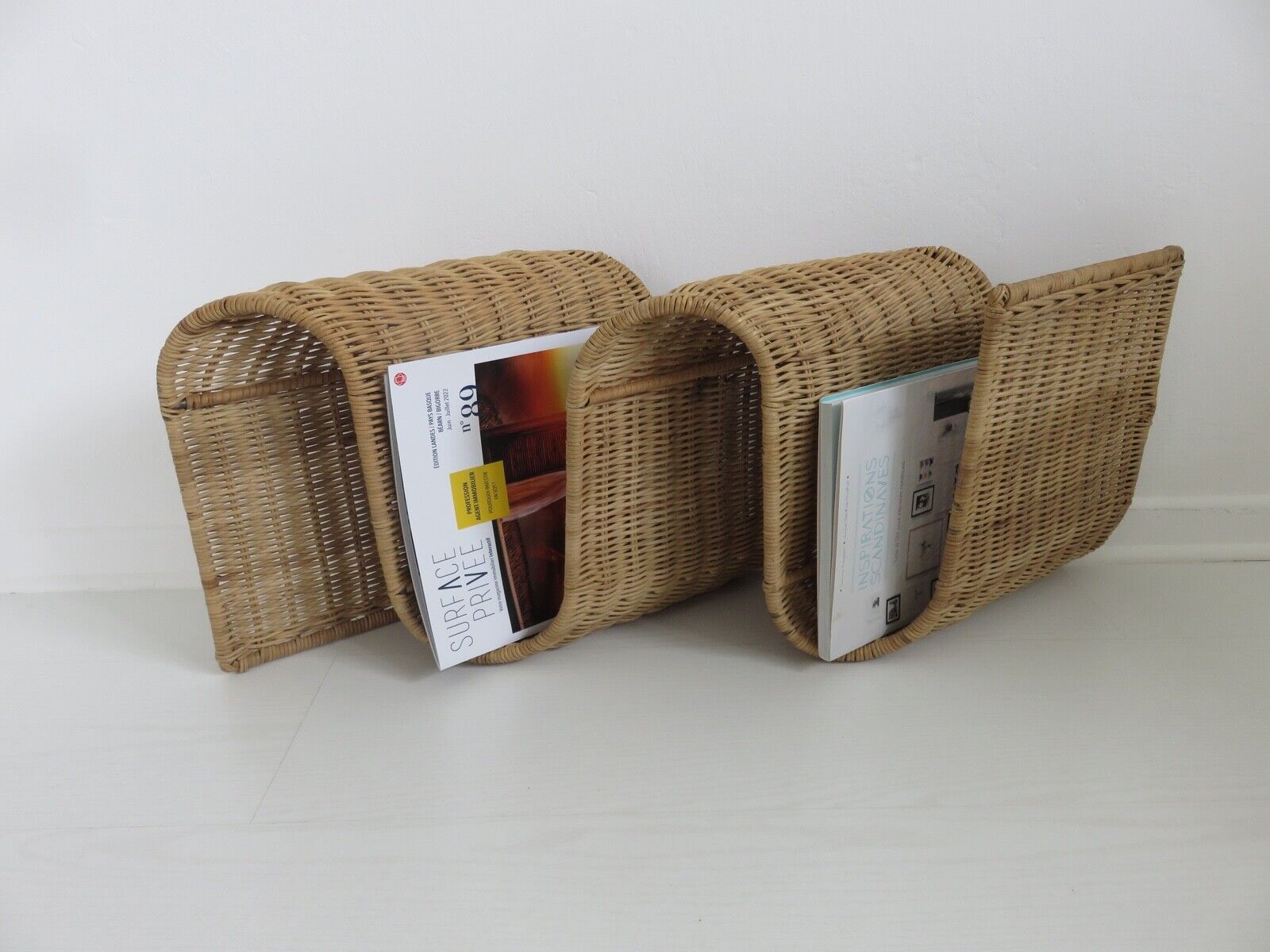 Door magazines wall in rattan Italy 70s