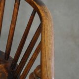 Set of 2 antique English highback Windsor dining chairs