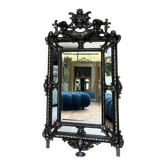 Miroir Ancien à Parecloses époque Napoléon III 152cm/90cm Glace Biseautée