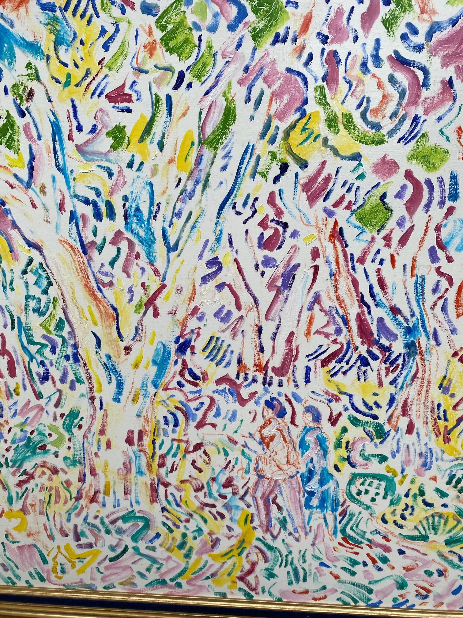 Oil painting signed armand bouvier fauvism style walkers ss le bois