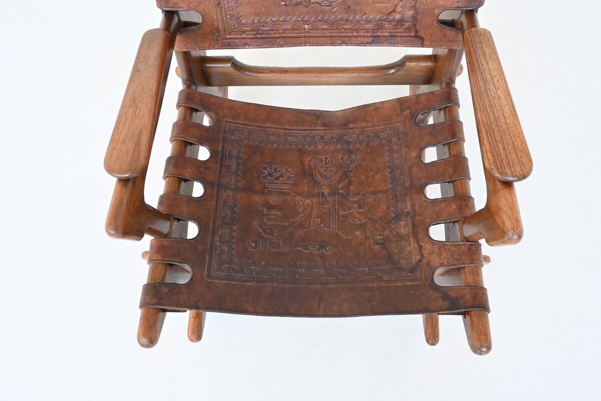 Angel Pazmino rocking chair and hocker Muebles de Estilo Ecuador 1960