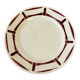 Vintage plate "Louise" – Graphic French earthenware in burgundy