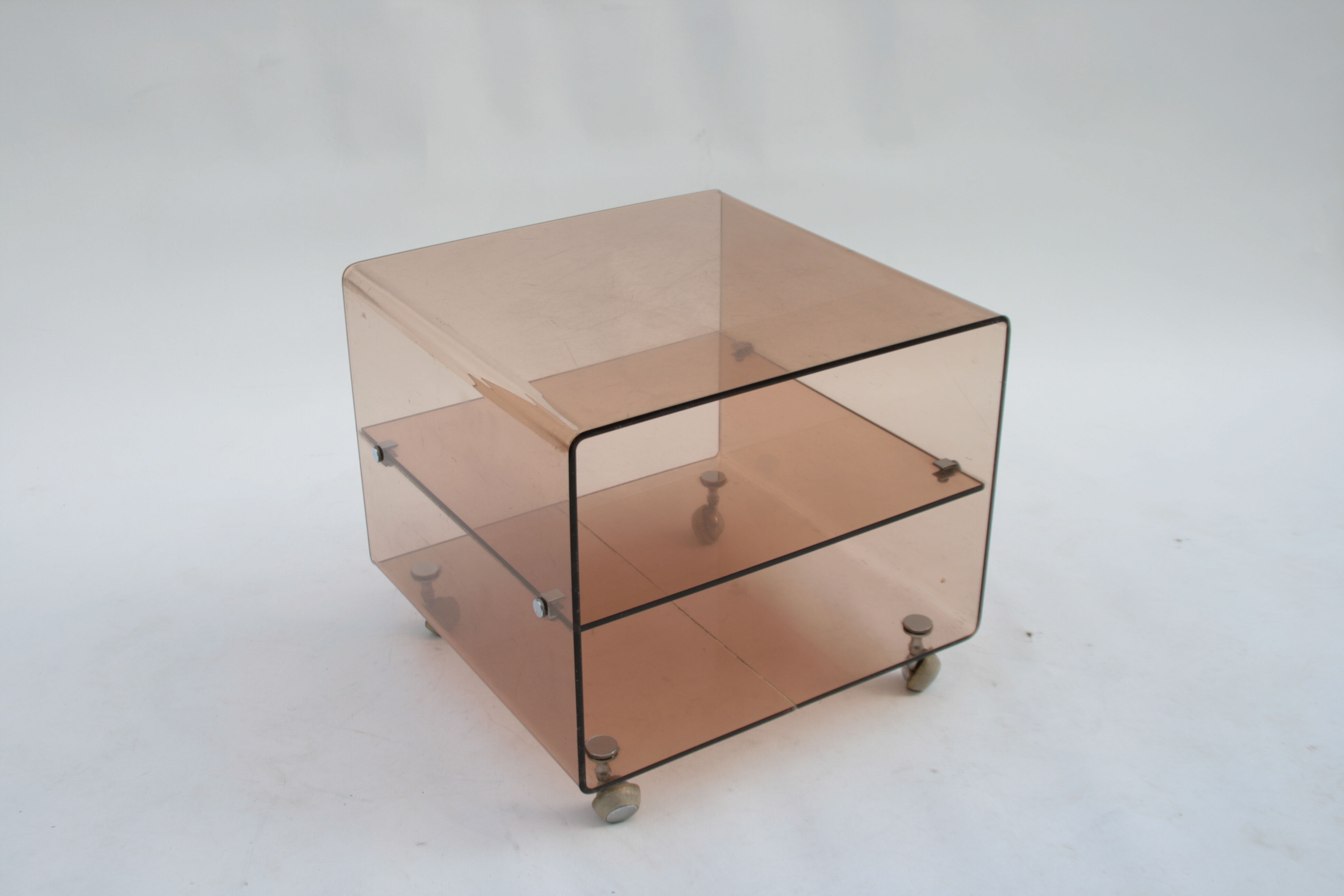 Table d'appoint lucite en plexiglas par Michel Dumas pour Roche Bobois, 1970