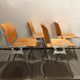 Set of 4 70s Castelli wooden chairs