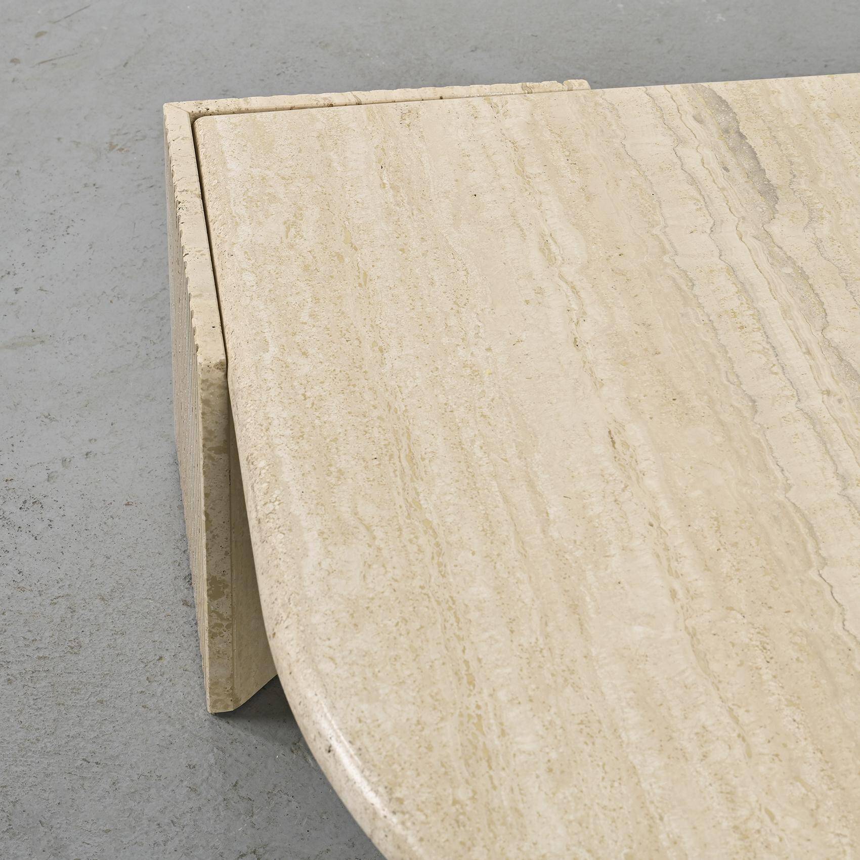 Large travertine coffee table, Italy circa 1970