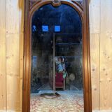 Large walnut mirror from the Art Deco period.