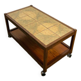 Scandinavian coffee table in wood and ceramic