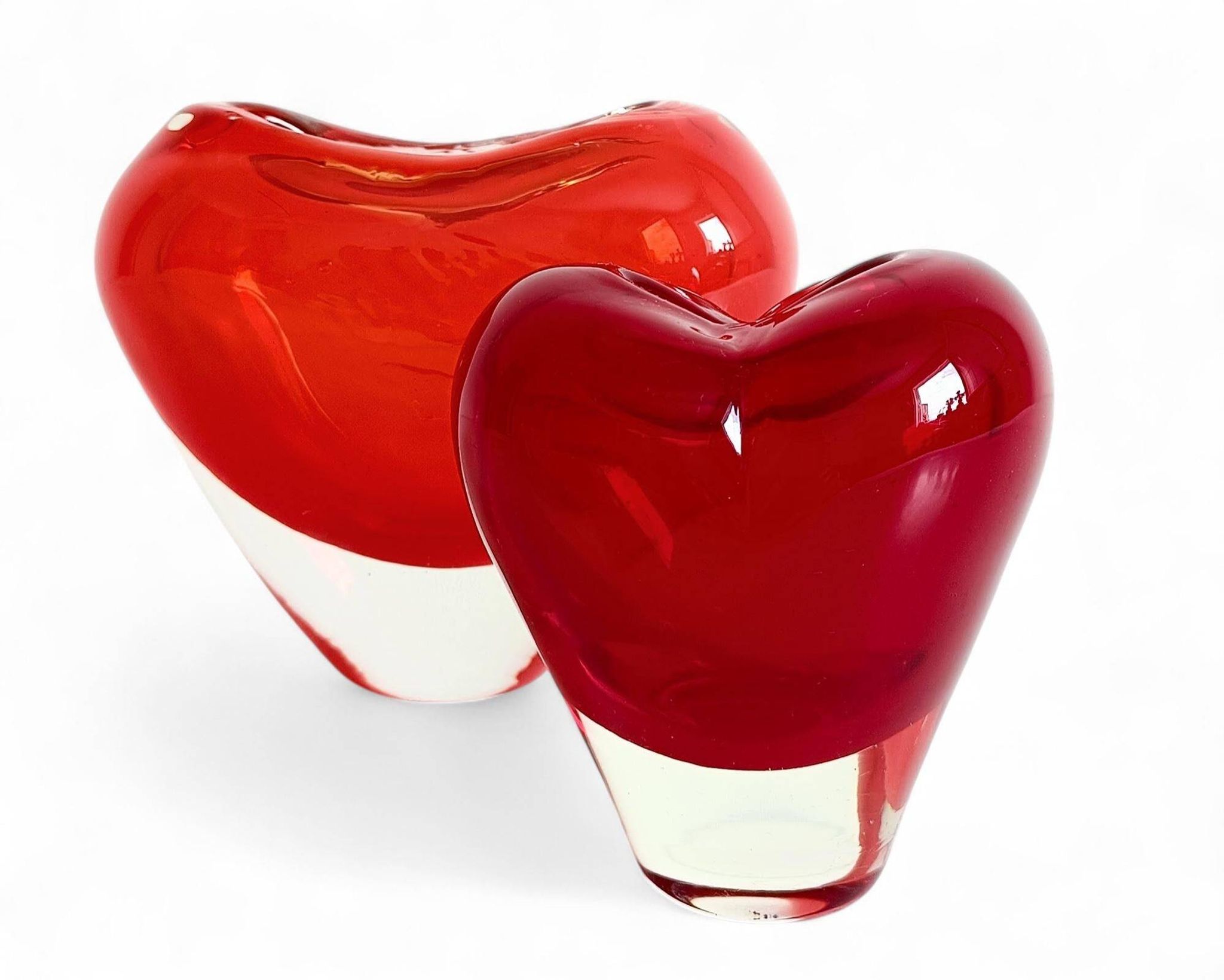 Post-Modern Murano Glass Heart Vases by Maria Christina Hamel, 1990s