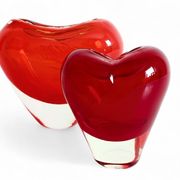 Post-Modern Murano Glass Heart Vases by Maria Christina Hamel, 1990s