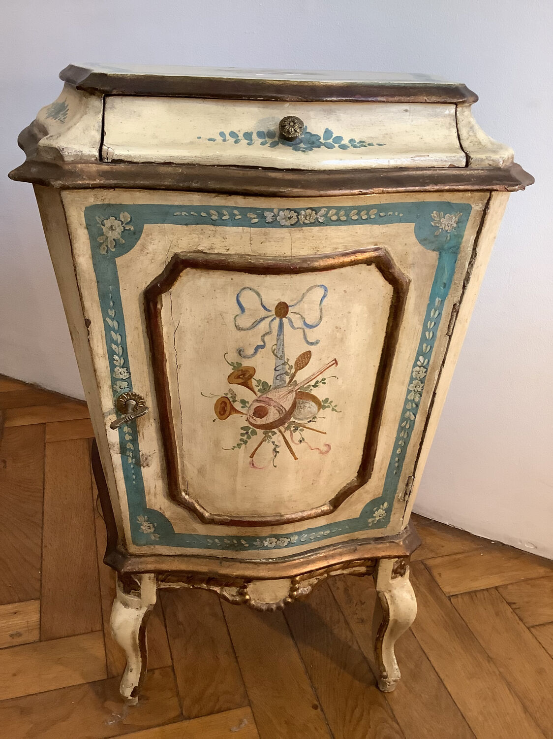 Vintage Venetian baroque style bedside table