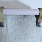 Rattan and canvas magazine rack