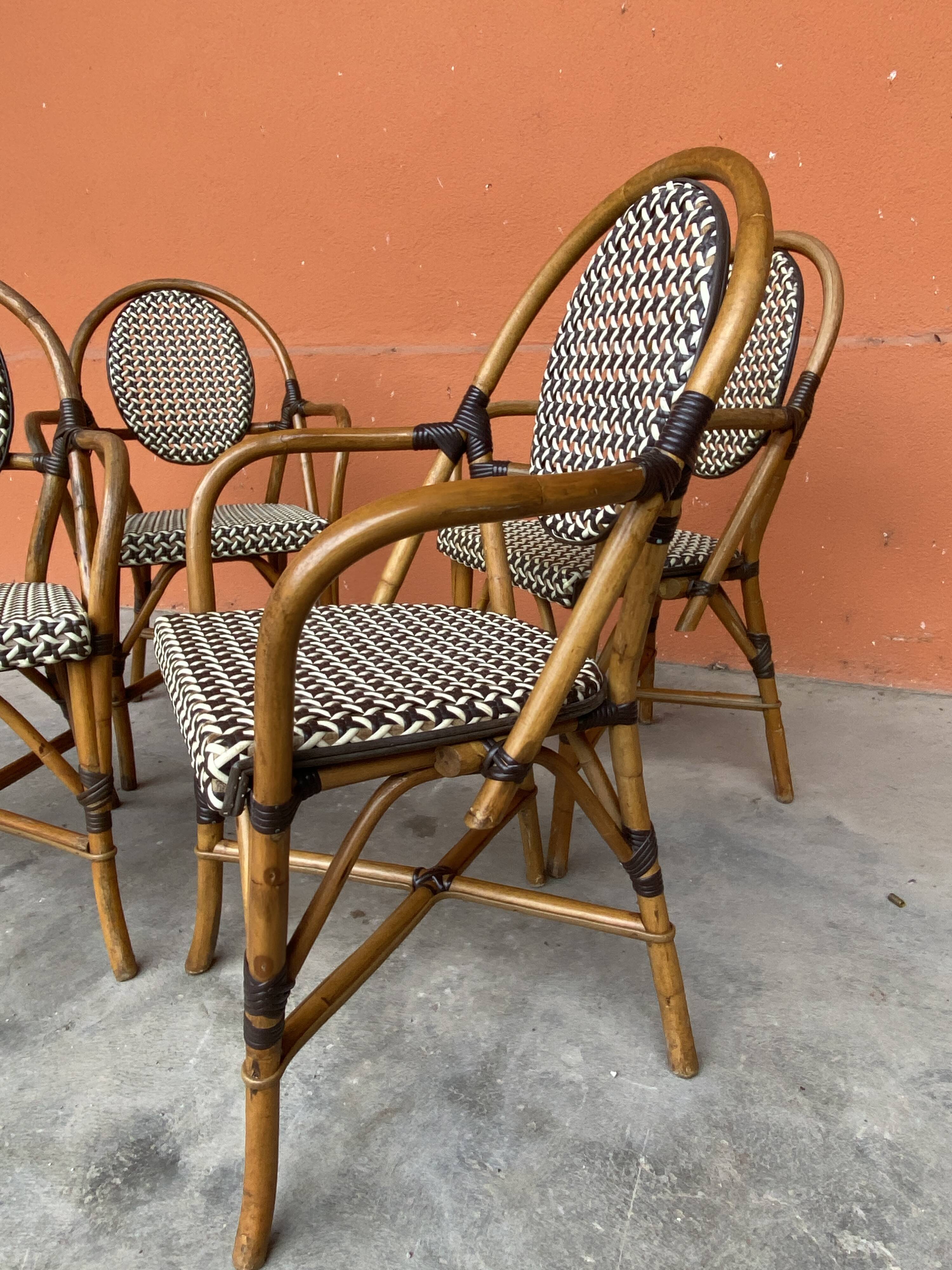 4 chaises Bistrot Parisienne Paris Rotin & scoubidou