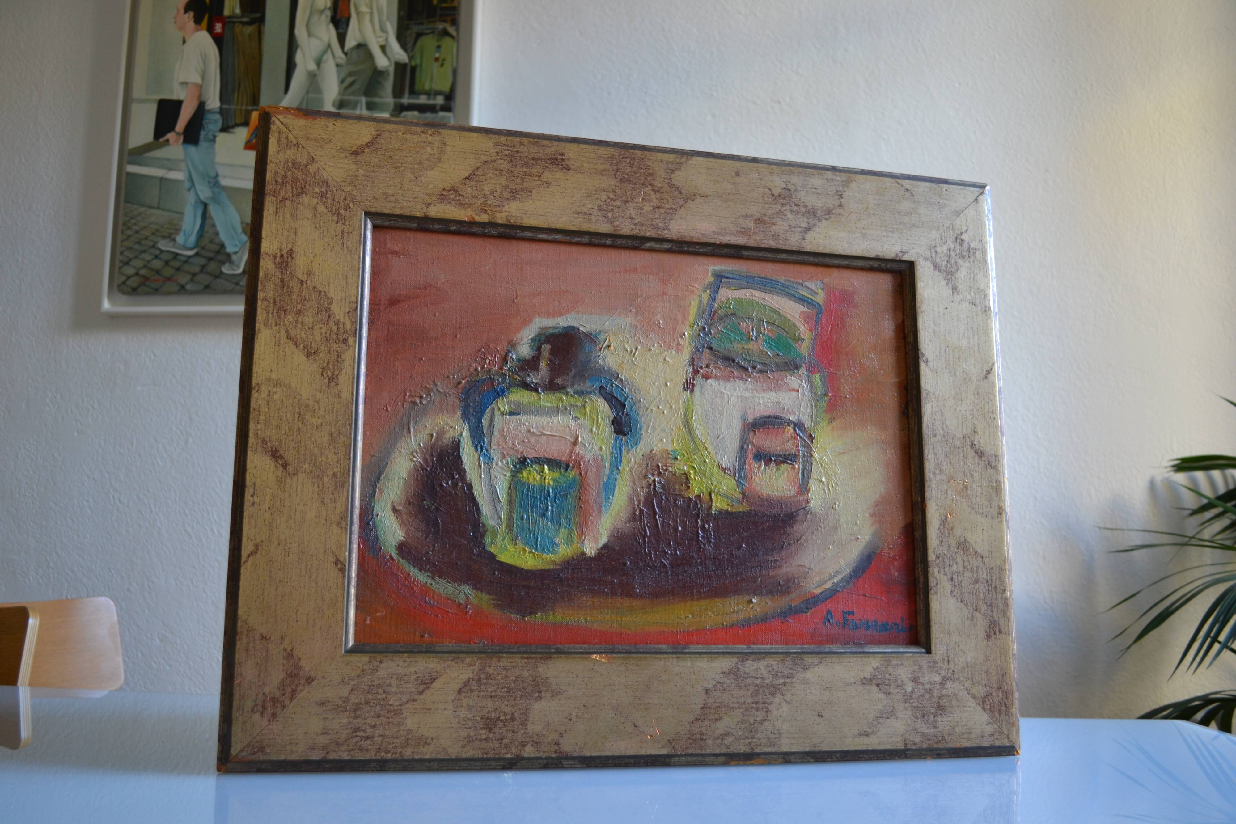 Antoine Ferrari (1910 1995) Still life Oil painting on canvas