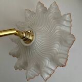 Vintage lampshade wall light in white opaline