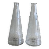2 vases soliflores en verre