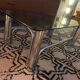 Coffee table in metal and smoked glass from the 70s
