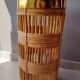 Brass and rattan umbrella stand 1970