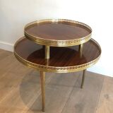 Neoclassical style tripod pedestal in mahogany, brass