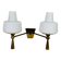Double opaline wall light and brass from the 1950s, Lunel, Arlus.