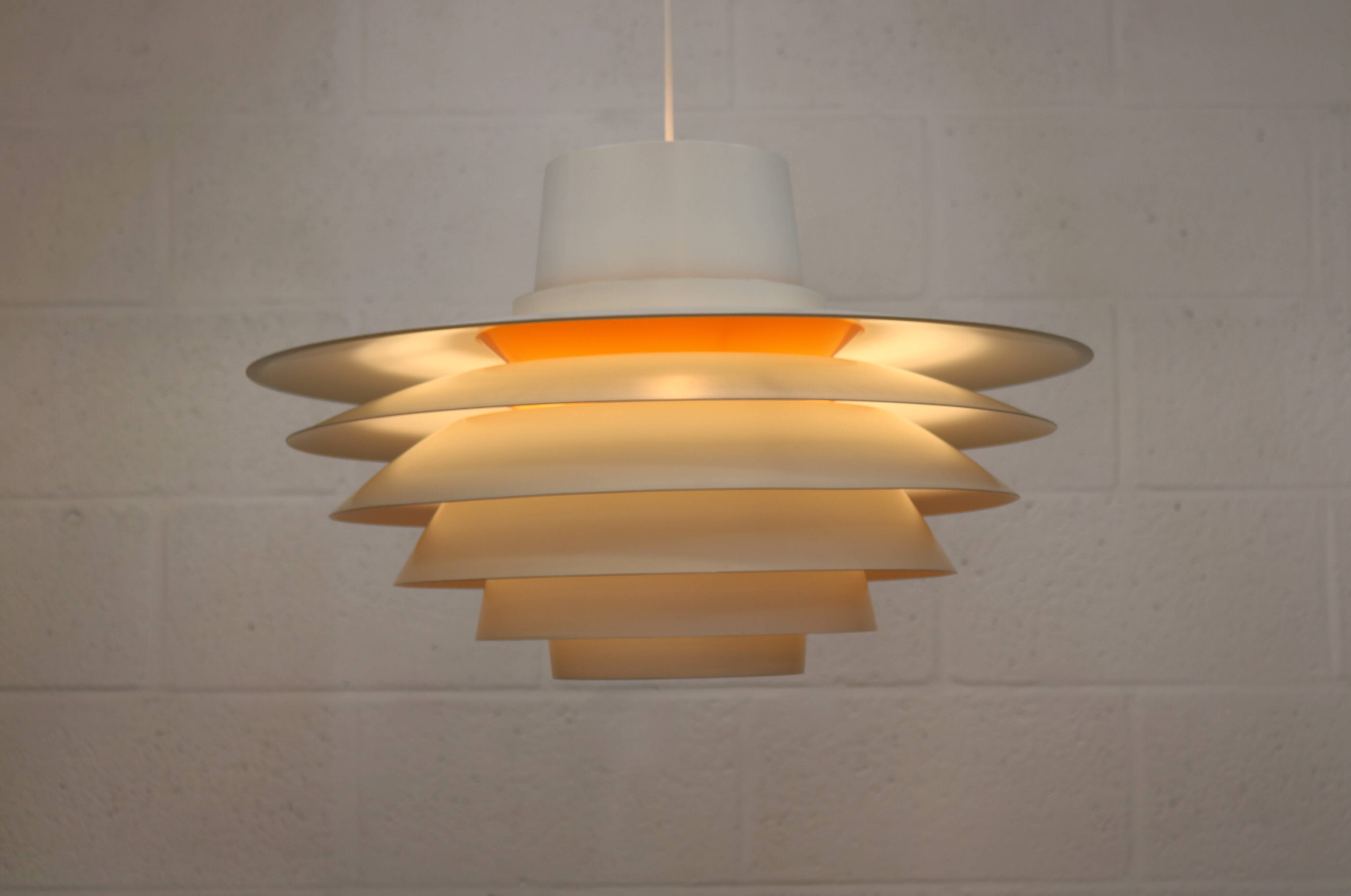 XL Verona Pendant by Svend Middelboe - 1980s Scandinavian  - White/Yellow