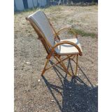 Vintage rattan and wicker armchair