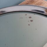 Art Deco silver round mirror tray