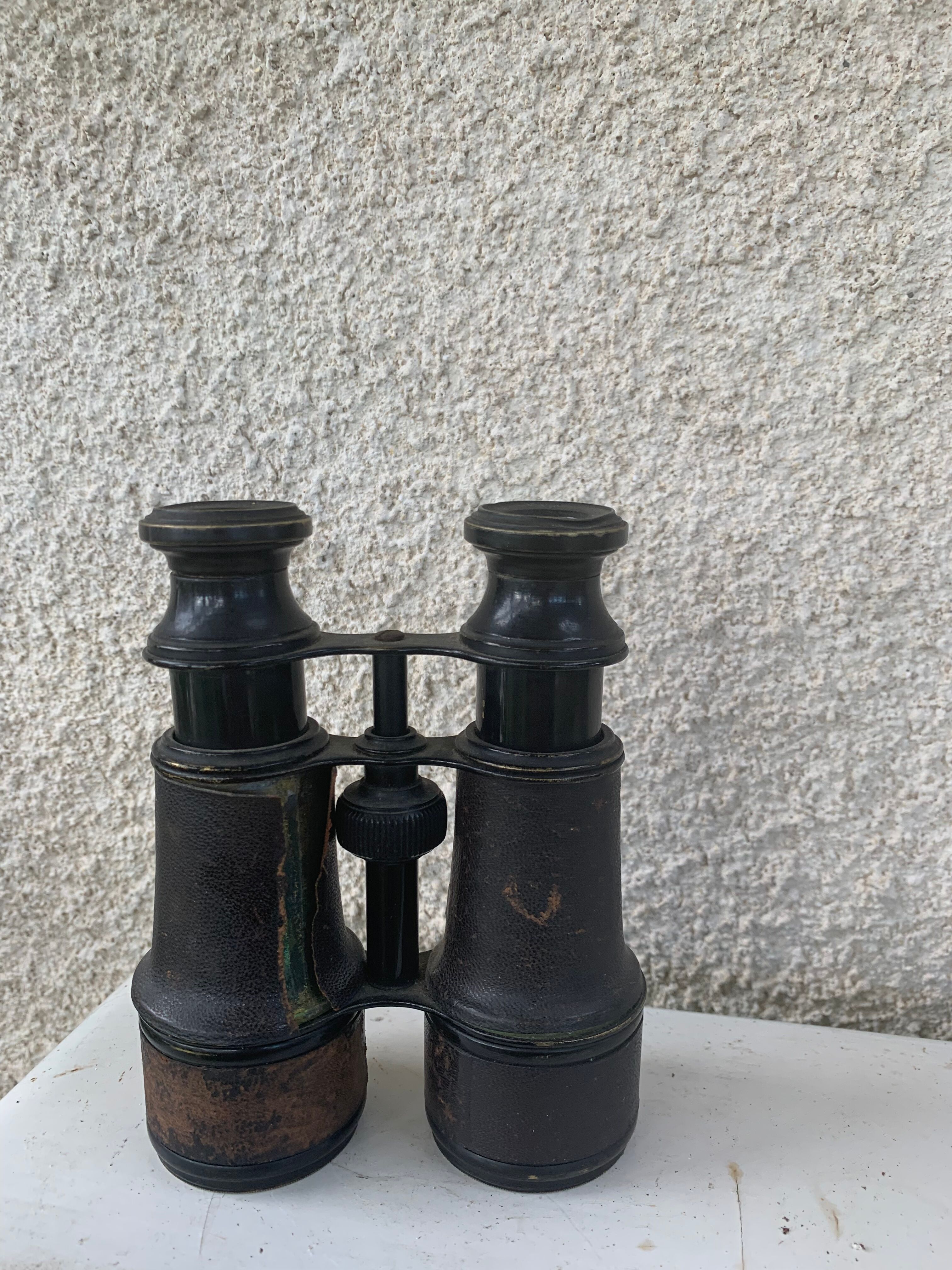 Pair of antique metal binoculars