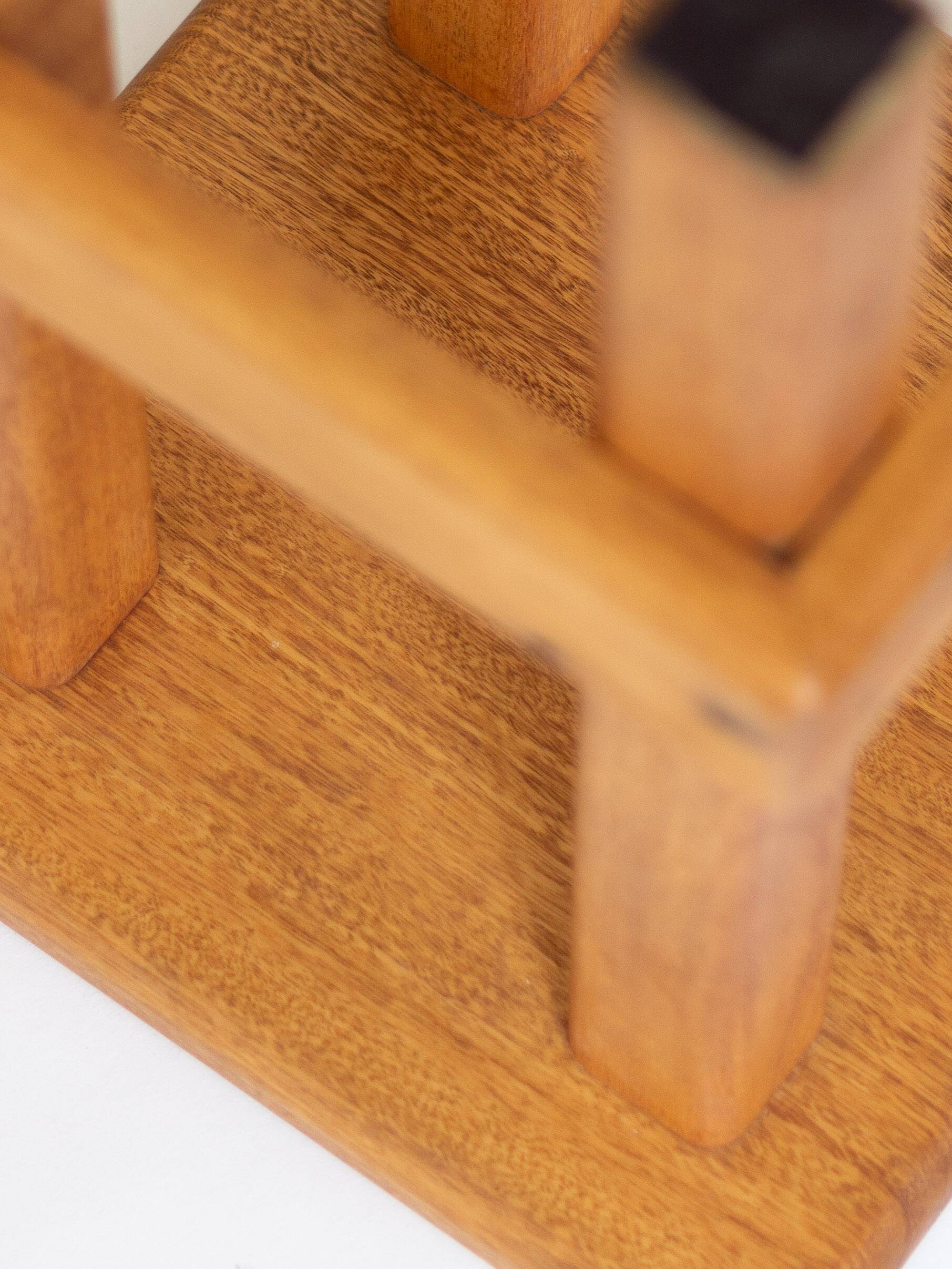Modernist stool in framiré wood⎮70s