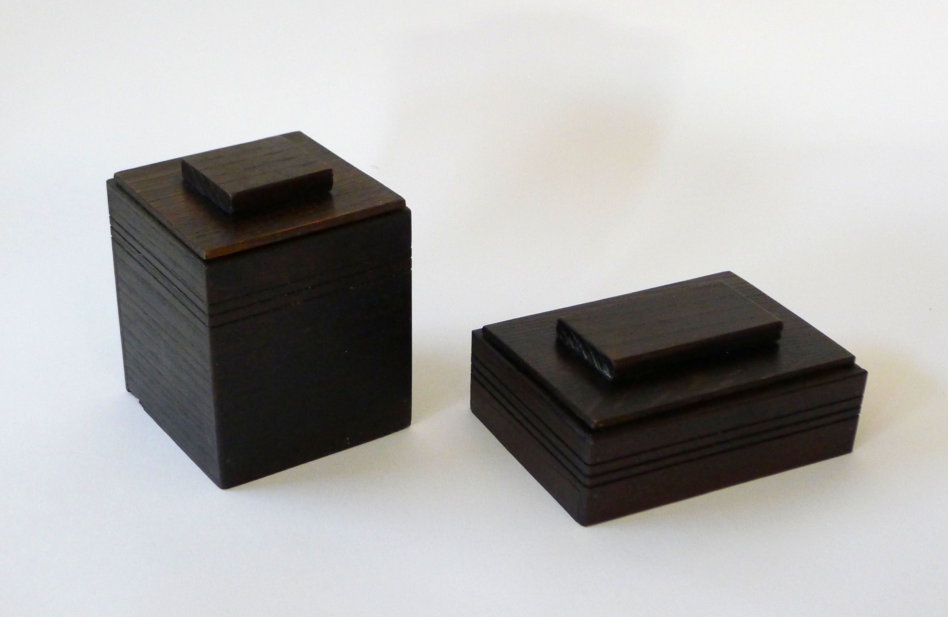 Pair of wooden Art Deco boxes