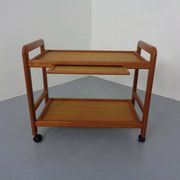 Danish Teak Bar Cart with Removable Tray, 1960s