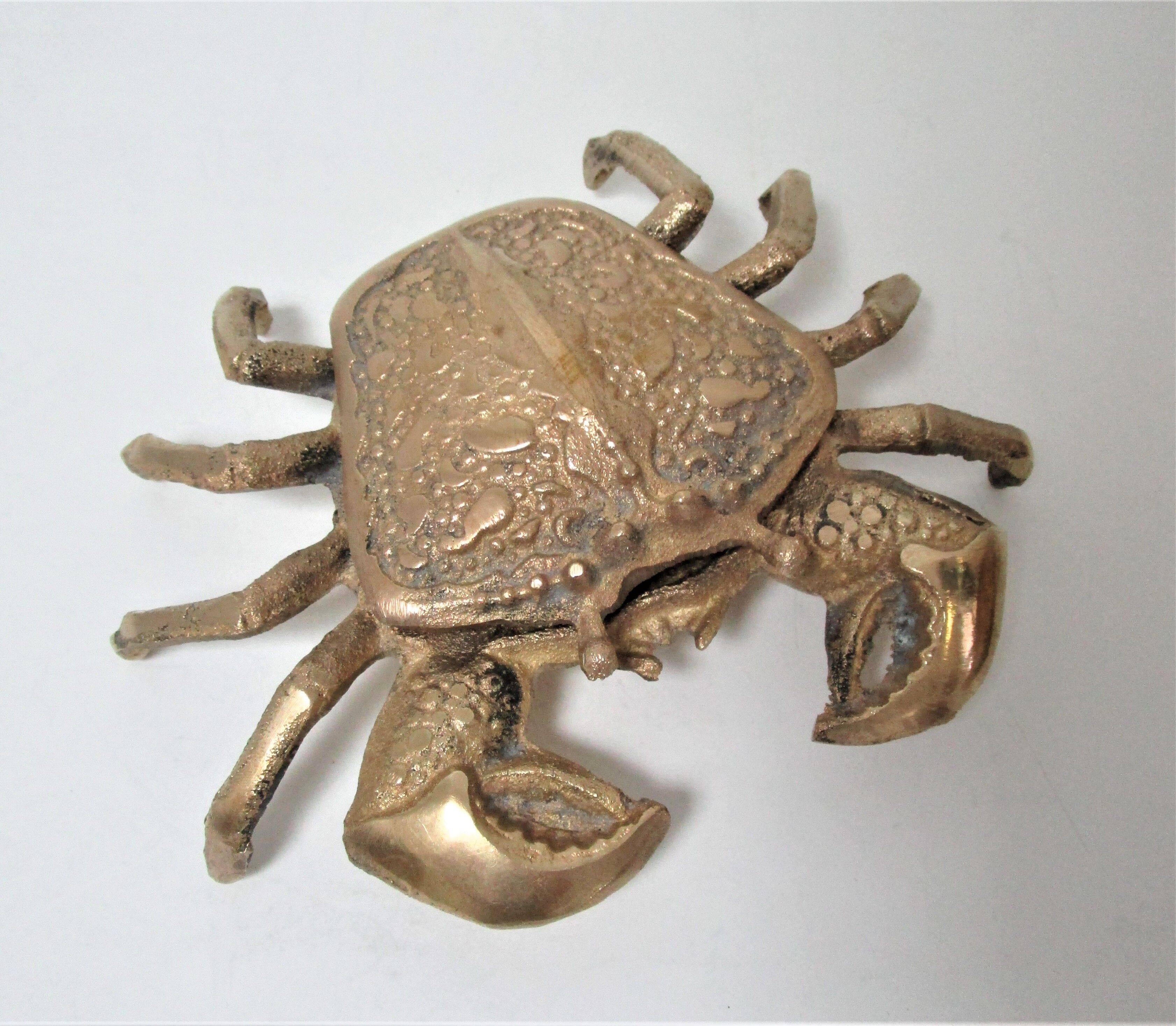 Vintage brass ashtray crab
