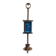 Wall-mounted candle holder in cast iron and hard pressed blue glass.