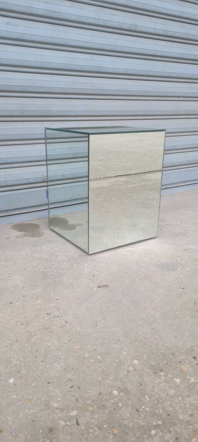 Mirrored cube end table