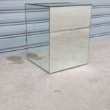 Mirrored cube end table