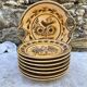 HB Quimper plates, hand-painted dessert service