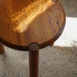 Modern Scandinavian tripod stool from the 20th century with a circular seat, 1970s.