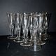 Portieux? Meisenthal? Set of 10 cut glass champagne flutes with flat sides from 1900.