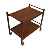 Serving trolley side table in teak veneer  1960