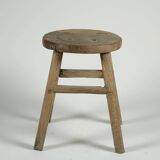 Gong - Antique Chinese elm stool, round seat no. 8