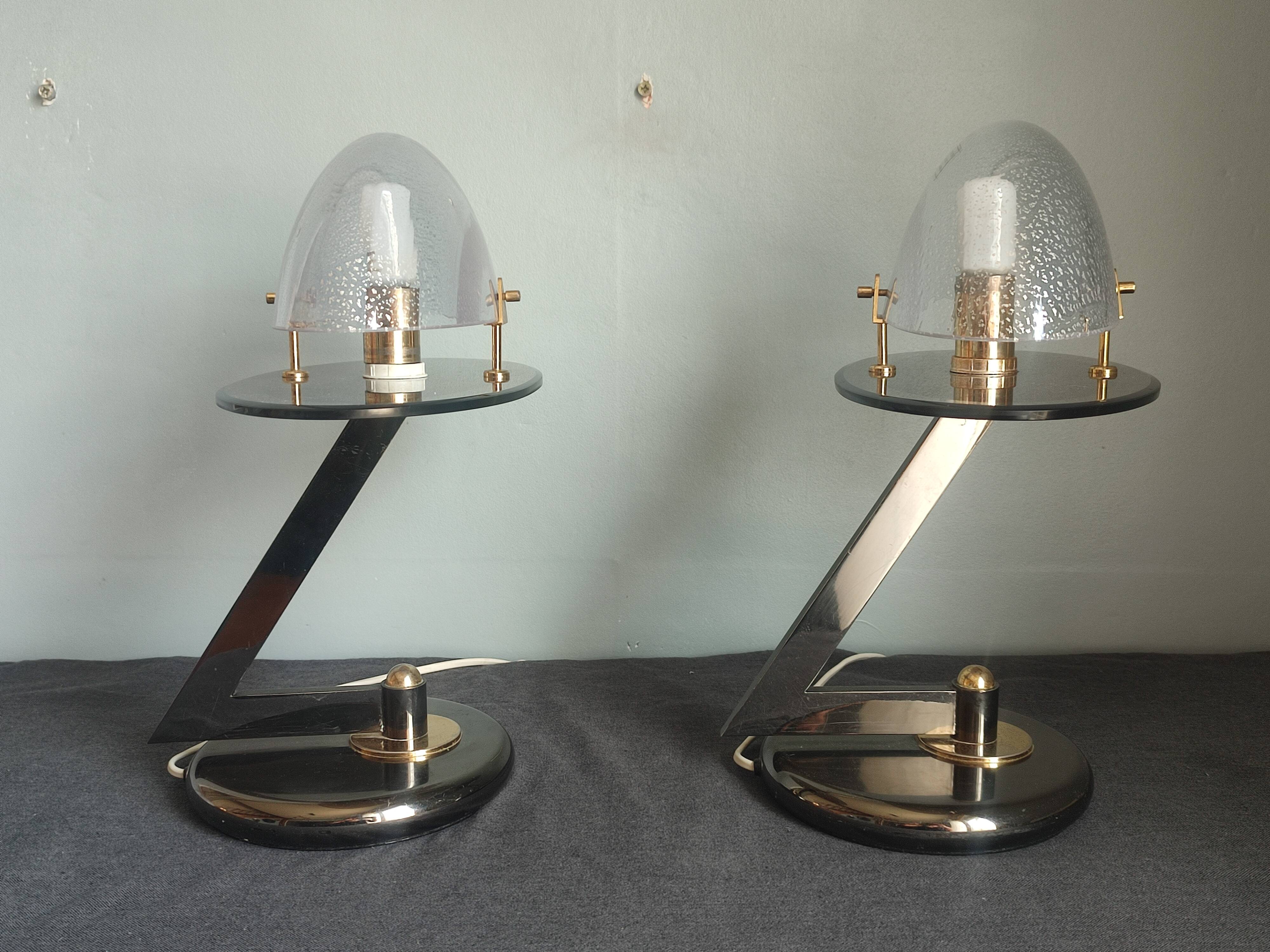 Lampes de table en verre Murano vintage