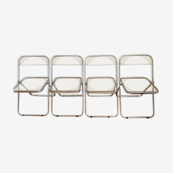 Four Plia folding chairs by Giancarlo Piretti edited by Castelli