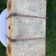 Antique wooden travel trunk