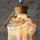 Asian Table Lamp in Brass and Porcelain, India, 1970s